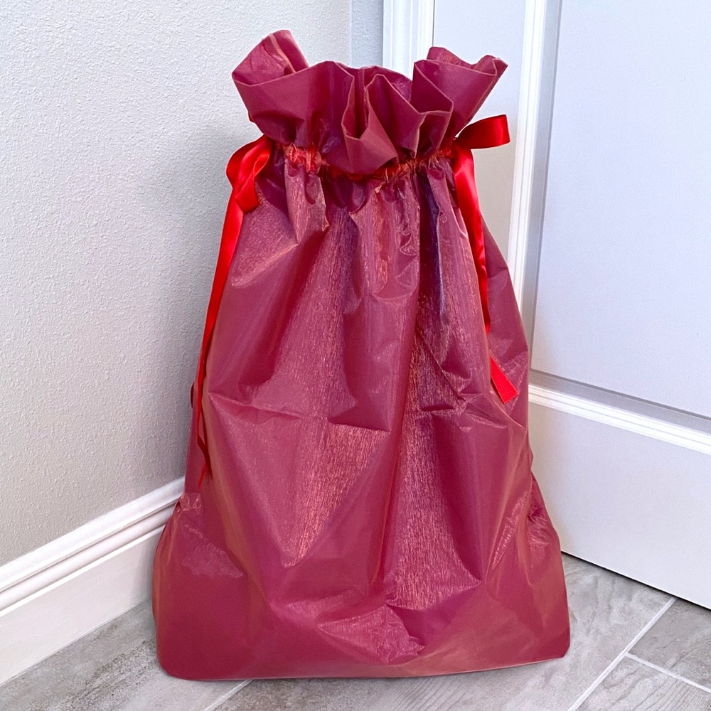 NEW Burgundy and Red Drawstring Gift Bag